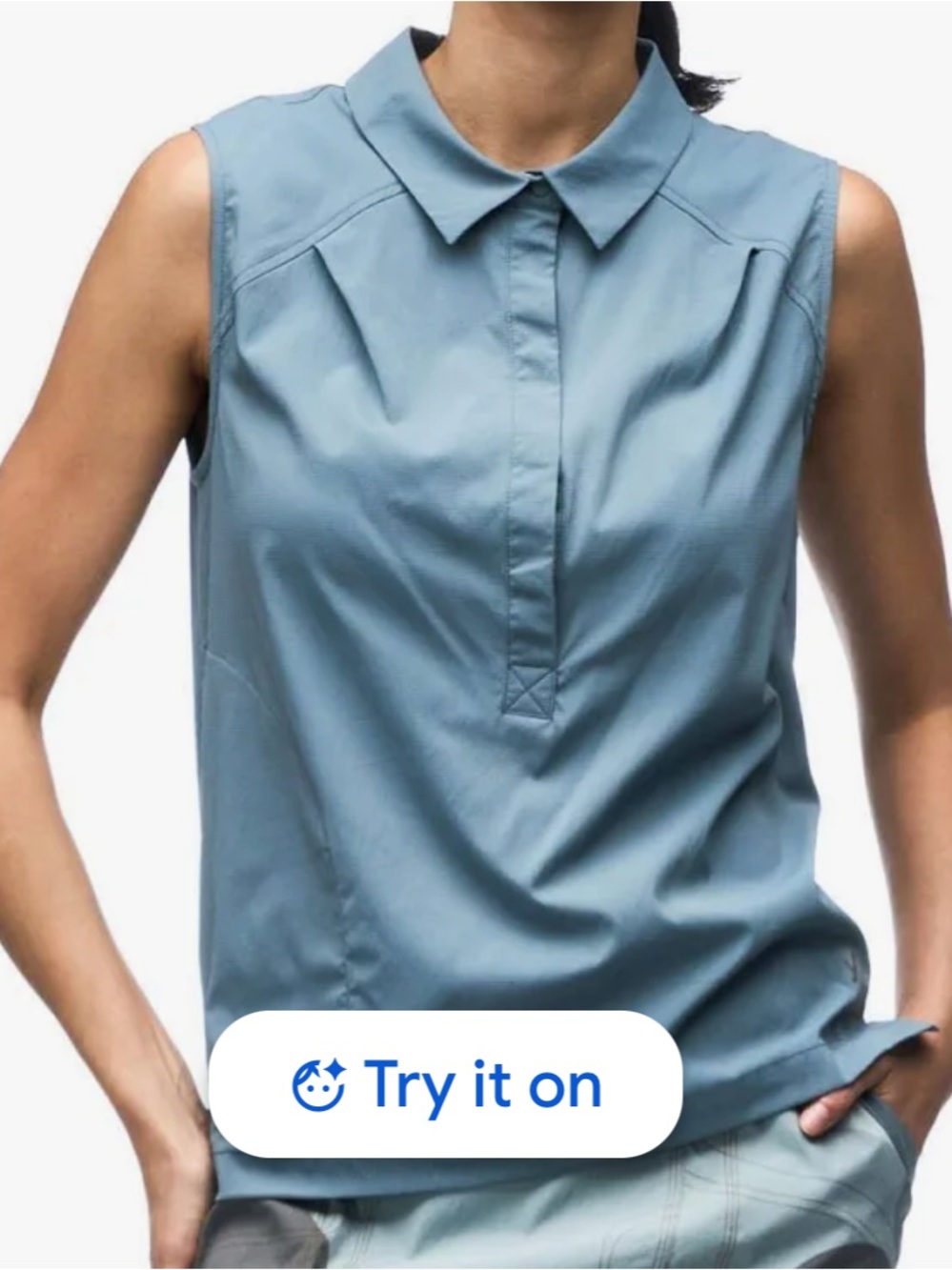 Indyeva Zufara II Sleeveless Top Pond Blue Size XL